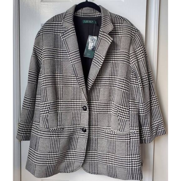 Ralph Lauren Houndstooth Blazer Business Casual Office Professional Corporate - Picture 1 of 6